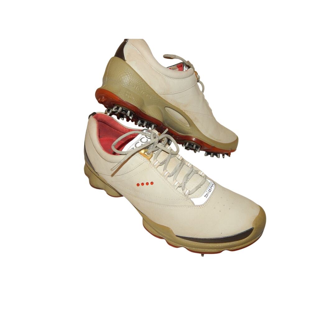 Ecco Cream Women Biom Yak Natural Motion Leather Golf Shoes Size 9 - 9.5 EU 40 - Picture 2 of 11